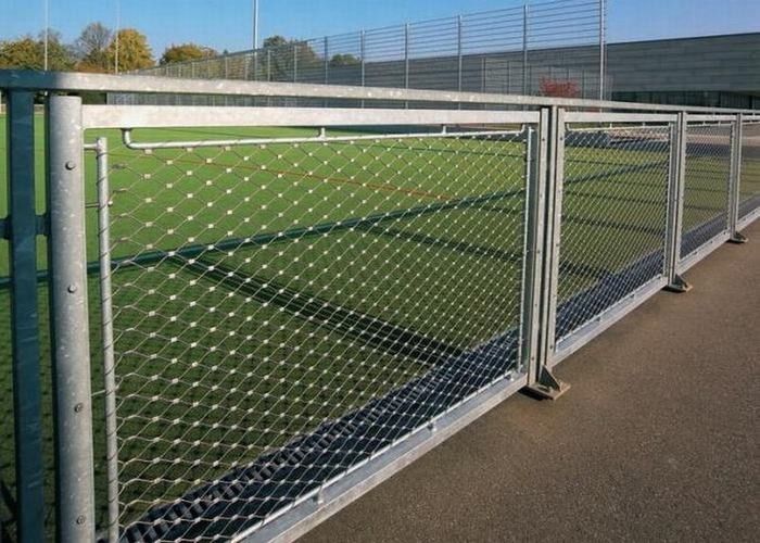 Yuntong Stainless Steel Wire Rope Mesh / Metal Rope Mesh For Protect School Football